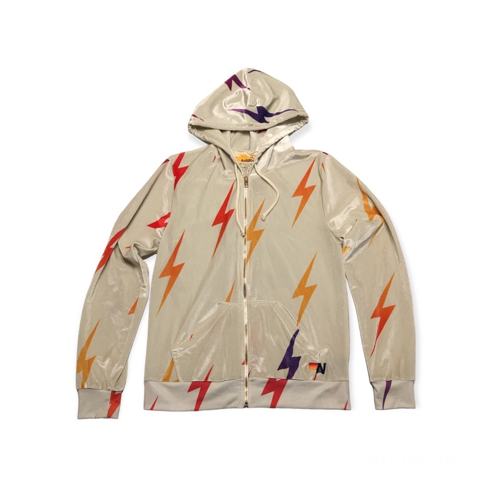 Aviator Nation Velvet Bolt Hoodie Size Medium